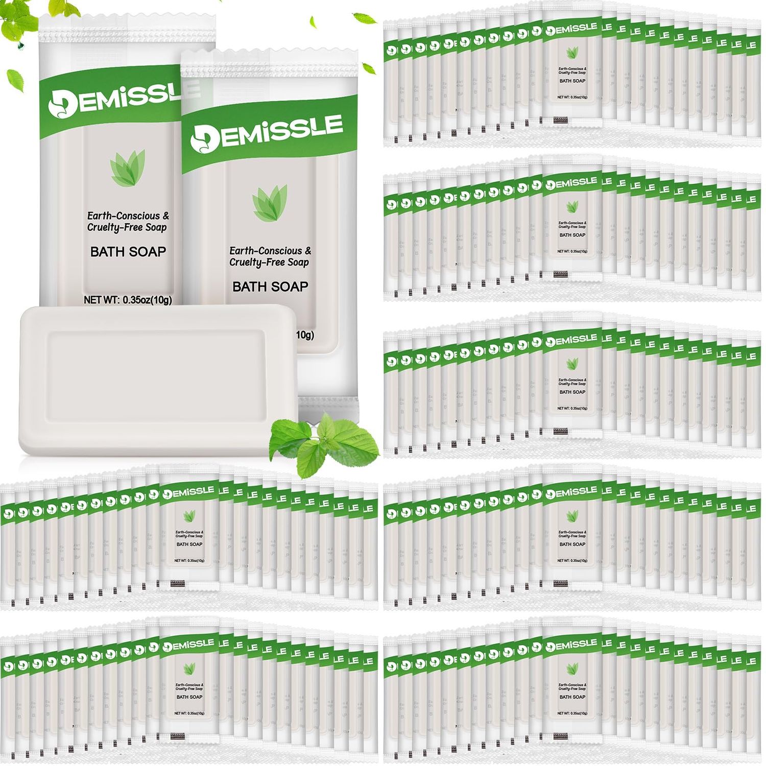 Demissle 0.35 Ounce Travel Size Soap Bars Face and Body Bar Soap Small Travel Soap Individually Wrapped Hotel Soap Bars for Vacation, Hospitality Hotels, Rentals, Camping, Guest Room (600 Pcs)