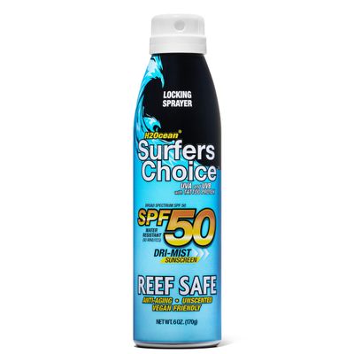 H2Ocean Surfers Choice SPF 50 Spray - Quick-Drying Sunscreen Spray for Tattoo Aftercare &amp; UV Protection - Reef-Safe Sun Protection for All Ages - 6 oz