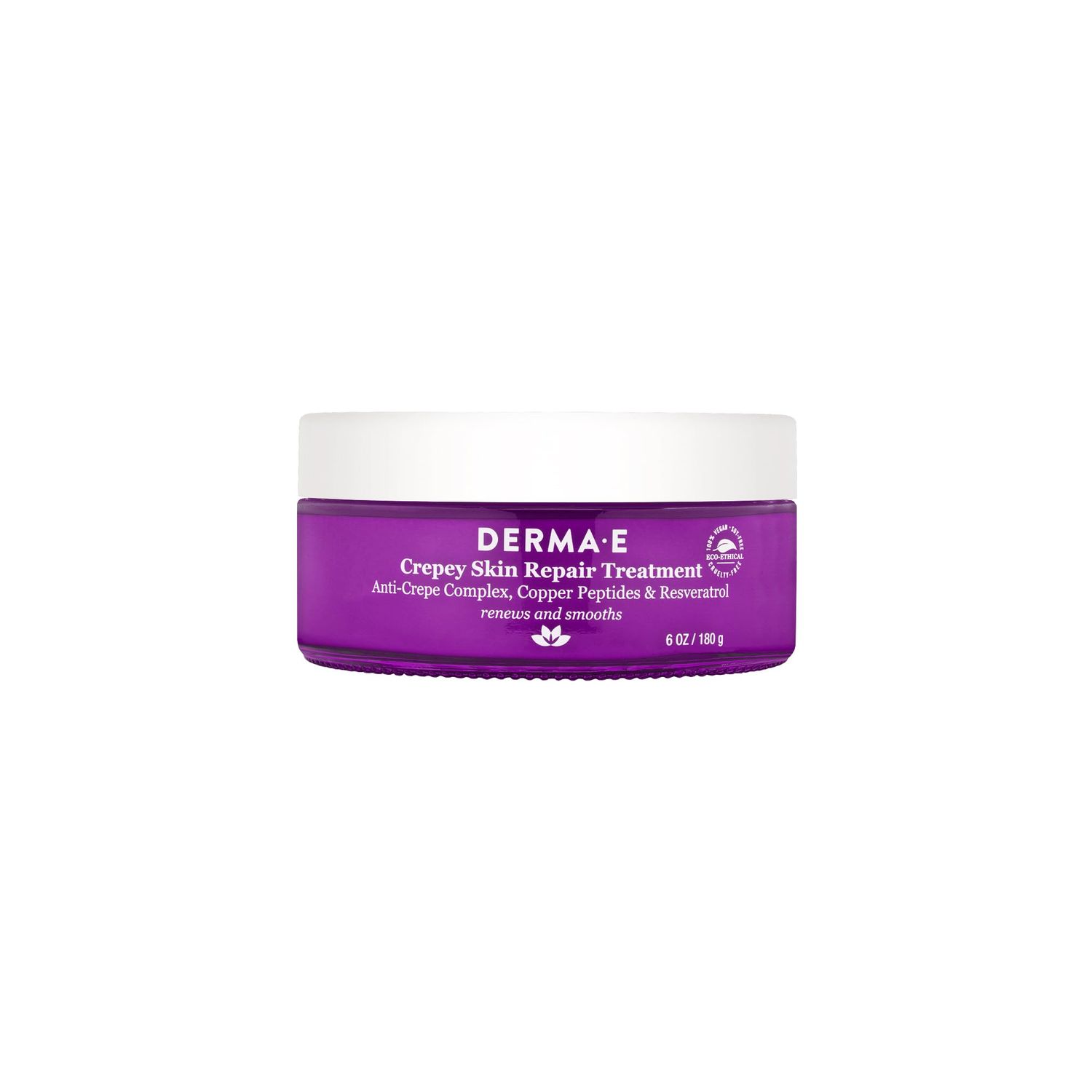 DERMA E Crepey Skin Repair Treatment - Restorative Moisturizer Lotion - Body Cream for Dry Crepey Skin - Firming Cream Improves Elasticity and Thickness, 6 Oz