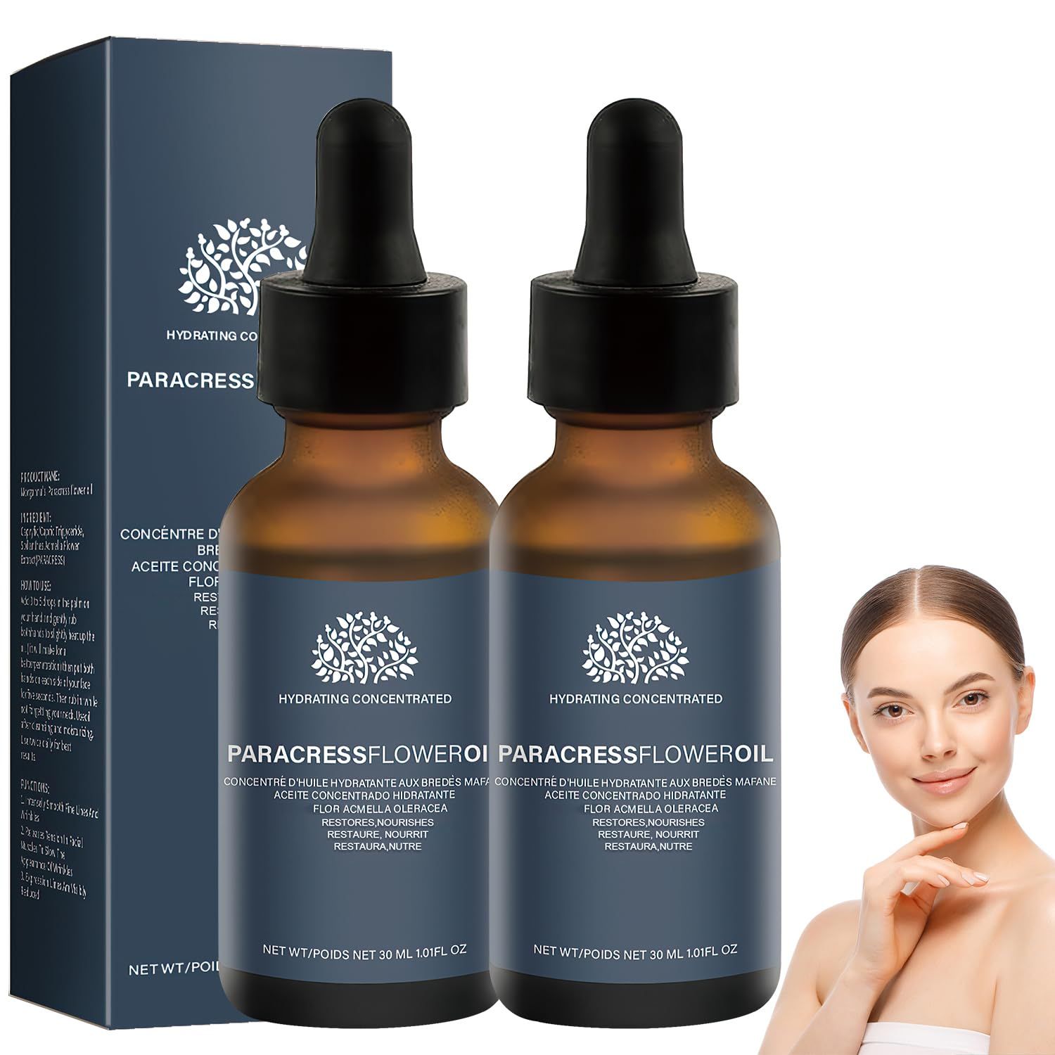 2PCS Paracress Facial Oil, Paracress Oil,Natural Paracress Extract Oil,Paracress Facial Serum Organic, Reduce Smooth Fine Lines and Wrinkles,for All Skin Types
