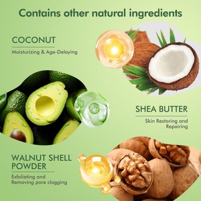 Armpit Detox and Scrub with Shea Butter and Coconut 8.82oz-Exfoliating Scrub with Natural Ingredients for Removing Odor, Deep Cleansing and Exfoliating, also for Legs, Knee, Feet, Hands and Body