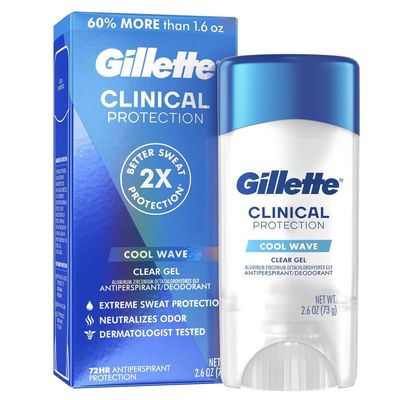 Gillette Clinical Clear Gel Cool Wave Antiperspirant and Deodorant for Men, #1 Mens Clinical Brand, 2.6 Oz