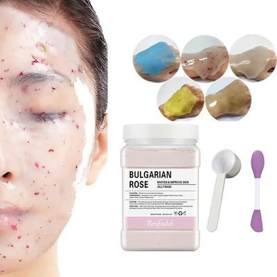 beafadel Jelly Mask Powder for Professional Facials Care,Hyalorunic Acid Moisturizing HydroJelly Face Mask Peel Off Mask, Hydrating Gel Face Masks with Double-ended Silicone Brush, 23 Fl Oz (ROSE)