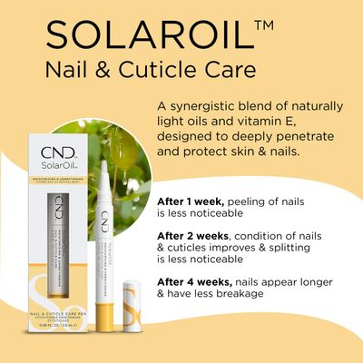 CND SolarOil Essential Care Pen, Moisturizes and Conditions Nails, Natural Blend Of Jojoba, Vitamin E, Rice Bran and Sweet Almond Oils, Pack Of 1, 0.08 oz. (Packaging may vary)