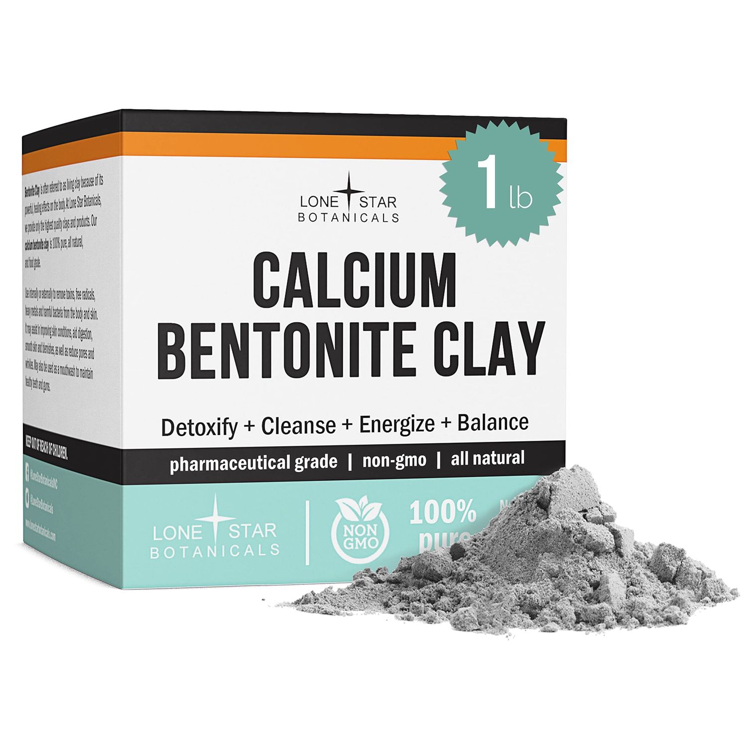 Calcium Bentonite Clay Healing Powder - Pure Pharmaceutical, Better Than Food Grade - Face, Body &amp; Hair Mask, for Internal Use, Natural Mud Masks, Deep Pore Cleansing for Health &amp; Beauty