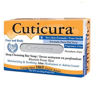 Cuticura Deep Cleansing Face and Body Soap, Dry Skin Formula - Deep Cleansing Bar Soap for Blemish-Prone Skin 3 oz (Pack of 6)