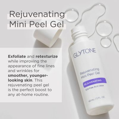 Glytone Rejuvenating Mini Peel Gel - With 10.8% Glycolic Acid - Face Mask Resurfaces and Retexturizes for Glowing Skin - Fragrance-Free - 2 fl. oz.