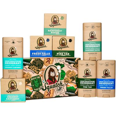 Dr. Squatch 2024 Holiday Bundle - Men's Natural 4 Soap and 4 Deodorant Gift Set - Cold Process Soap with No Harsh Chemicals + Odor-Squatching, Aluminum Free Deodorant