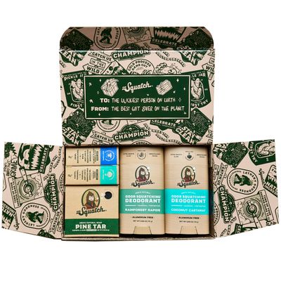 Dr. Squatch 2024 Holiday Bundle - Men's Natural 4 Soap and 4 Deodorant Gift Set - Cold Process Soap with No Harsh Chemicals + Odor-Squatching, Aluminum Free Deodorant