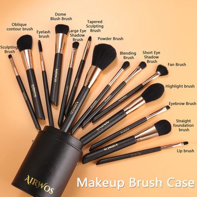 AIRWOS Makeup Brushes Set Professional 14Pcs Makeup Brushes Pearl Flash Handles Premium Synthetic Foundation Face Powder Brush Blending Eyeshadow Concealers Makeup Brushes MakeUp Brushes with Case