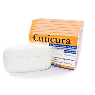 Cuticura Deep Cleansing Face and Body Soap, Dry Skin Formula - Deep Cleansing Bar Soap for Blemish-Prone Skin 3 oz (Pack of 6)