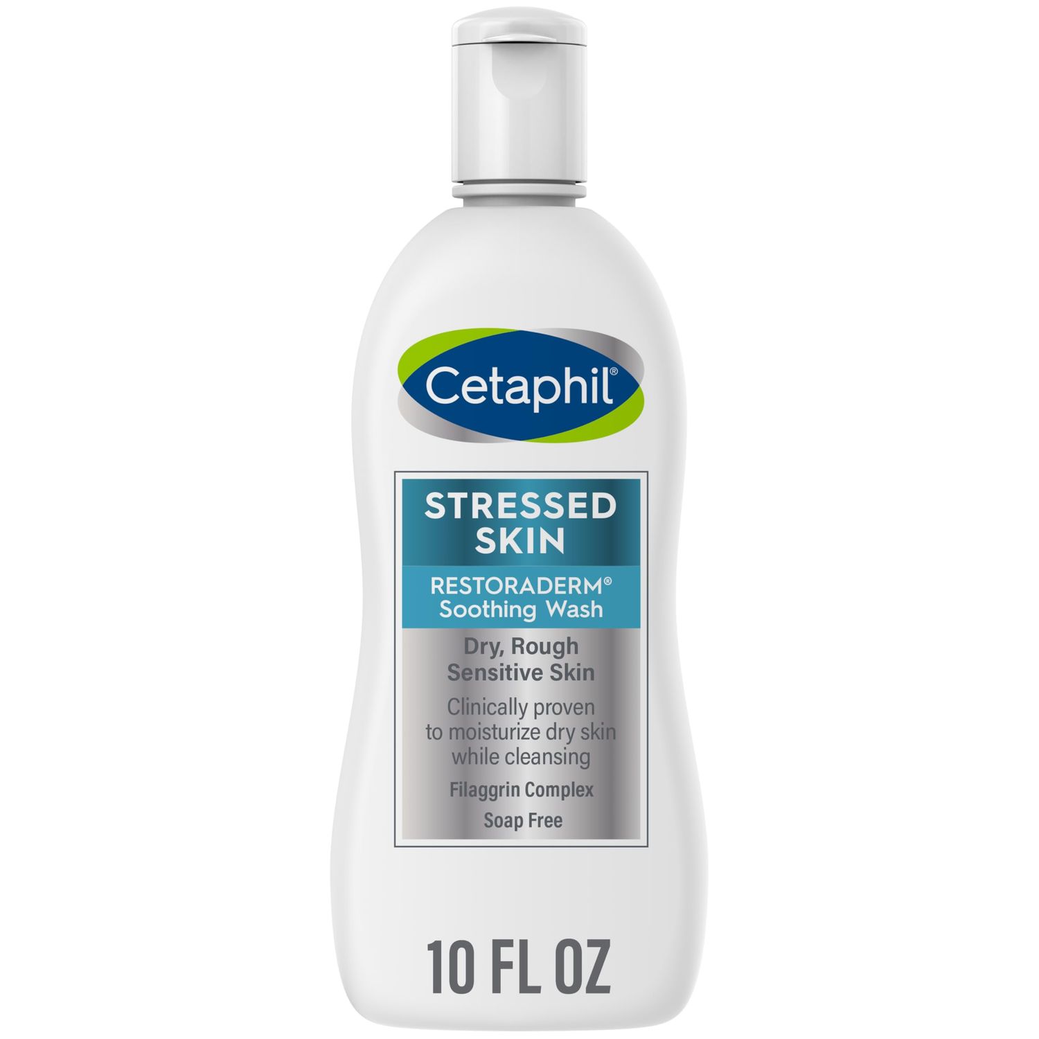 Cetaphil RESTORADERM Soothing Wash, 10 fl oz, Soothes Dry, Stressed Skin, Hypoallergenic, Soap &amp; Paraben Free, National Eczema Association Endorsed