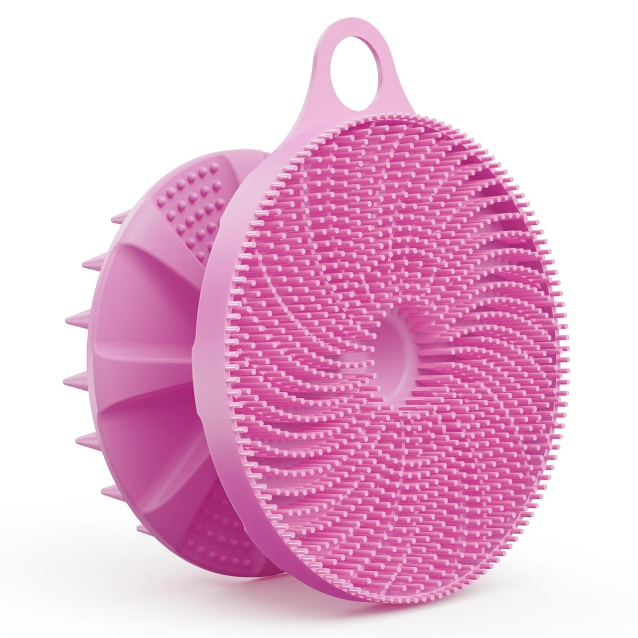 BEAUTAIL 2 in 1 Silicone Brush, Body Shower Scrubber and Scalp Hair Massager Shampoo Brush, Deeply Cleanse Skin, Dandruff Removal and Hair Growth, Gentle for Women Men Sensitive Skin, 1 Pack (Lilac)