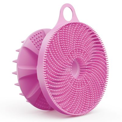 BEAUTAIL 2 in 1 Silicone Brush, Body Shower Scrubber and Scalp Hair Massager Shampoo Brush, Deeply Cleanse Skin, Dandruff Removal and Hair Growth, Gentle for Women Men Sensitive Skin, 1 Pack (Lilac)