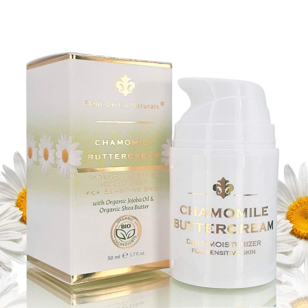 Chamomile Buttercream - Best Anti-Wrinkle Cream &amp; Anti-Aging Face Cream for Sensitive Skin - Helps to Repair Wrinkles &amp; Purify Skin - Made in USA - All Natural and Organic Ingredients - 1.7 oz