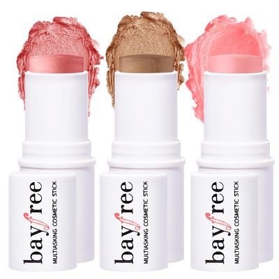 bayfree 3 PCS Makeup Cream Contour Stick Set, Highlighter Stick &amp; Bronzer Stick &amp; Blush Stick, Long Lasting, Natural Face Contour, Dewy &amp; Matte Finish, Multi Stick Trio for All Skin
