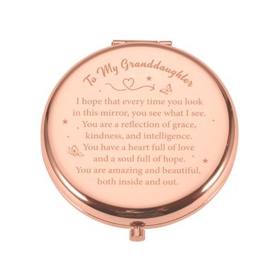 Compact Mirror, Teen Girl Gifts Trendy Stuff, Skin Care Set for Girls, Valentines Day Gifts for Granddaughter, Granddaughter Gifts from Grandma, Inspirational Pocket Mirror, Sweet 16 Gifts for Girls