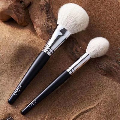 12-Piece Premium Goat Hair Makeup Brush Set - Natural Soft Bristles for Flawless Powder Application, Durable Copper Ferrules, Includes Eco-Friendly Kraft Paper Storage Case, Elegant Gift Box
