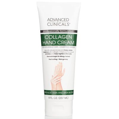 Advanced Clinicals Collagen Hand &amp; Body Cream Skin Care Moisturizer Lotion For Dry Cracked Skin. Soothing &amp; Hydrating Plant Collagen Lotion W/Aloe Vera, Green Tea, &amp; Shea Butter, Large 8 Fl Oz
