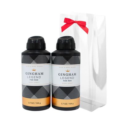Bath &amp; Body Works Men&#39;s Collection Deodorizing Body Spray - GINGHAM LEGEND - Gift Pack for Holiday - Lot of 2