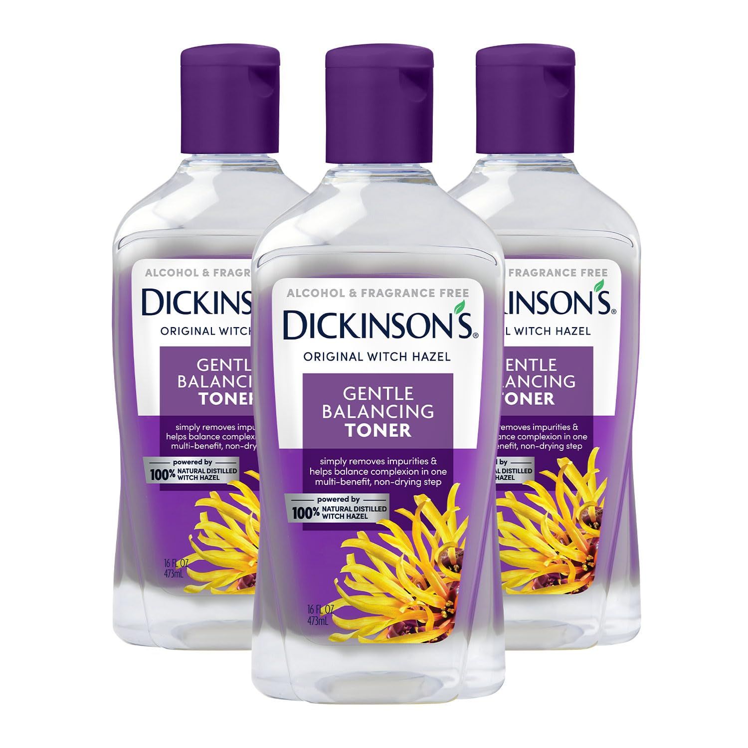 Dickinson&#39;s Original Witch Hazel Gentle Balancing Toner, Alcohol Free, 3 count