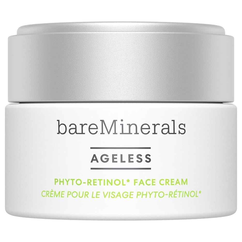 bareMinerals Ageless Phyto-Retinol Face Cream with Plant-Based Retinol Alternative + Hyaluronic Acid, Anti-Aging Moisturizer, Skin Care for Women, Vegan