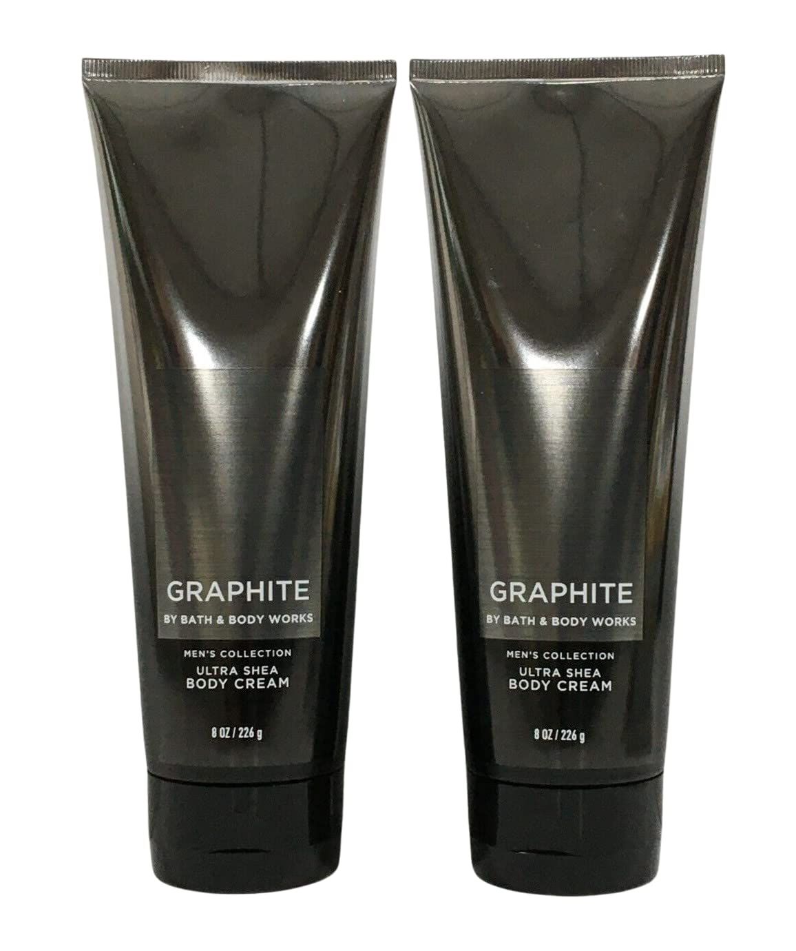 Bath and Body Works Graphite Men&#39;s Collection 24 Hour Moisture Body Lotion Lot of 2- Full Size 8 Oz, 238 Ml each (Graphite)