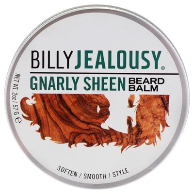 Billy Jealousy Beard Balm with Light Hold &amp; Low Shine, Everyday Beard Styling Balm Loaded With Coconut, Shea &amp; Sunflower Oils For Smooth &amp; Nourished Beard &amp; Skin, Gnarly Sheen, 2 Oz
