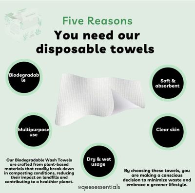 Eco Friendly Disposable Towels, Biodegradable Face Towels Makeup Remover Non Toxic Face Wipes Disposable Washcloth Sensitive Skin Wash Cloth