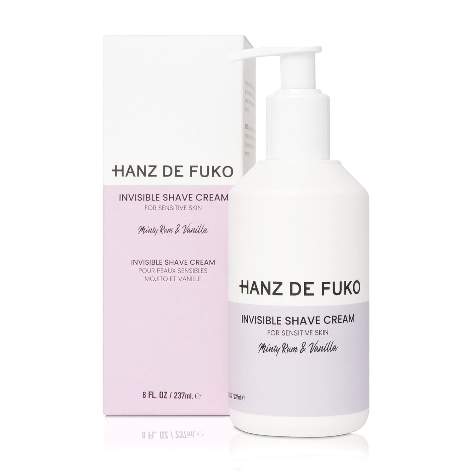 Hanz de Fuko Invisible Shave Cream - Premium Shaving Cream for Sensitive Skin - Hypoallergenic - Sulfate and Paraben Free, 8 oz.