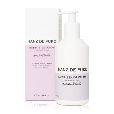 Hanz de Fuko Invisible Shave Cream - Premium Shaving Cream for Sensitive Skin - Hypoallergenic - Sulfate and Paraben Free, 8 oz.