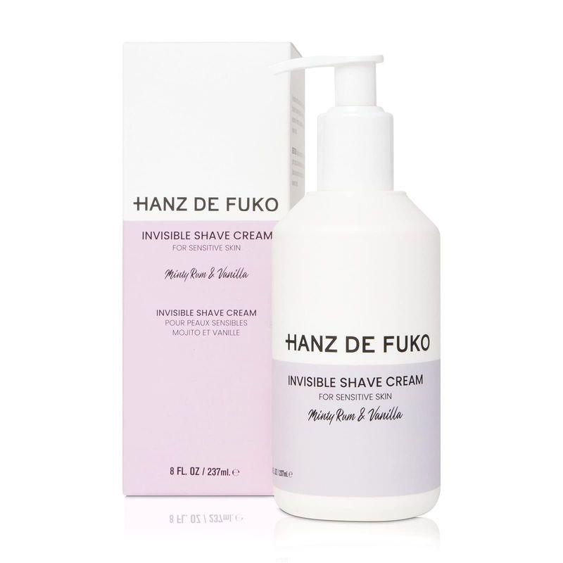 Hanz de Fuko Invisible Shave Cream - Premium Shaving Cream for Sensitive Skin - Hypoallergenic - Sulfate and Paraben Free, 8 oz.