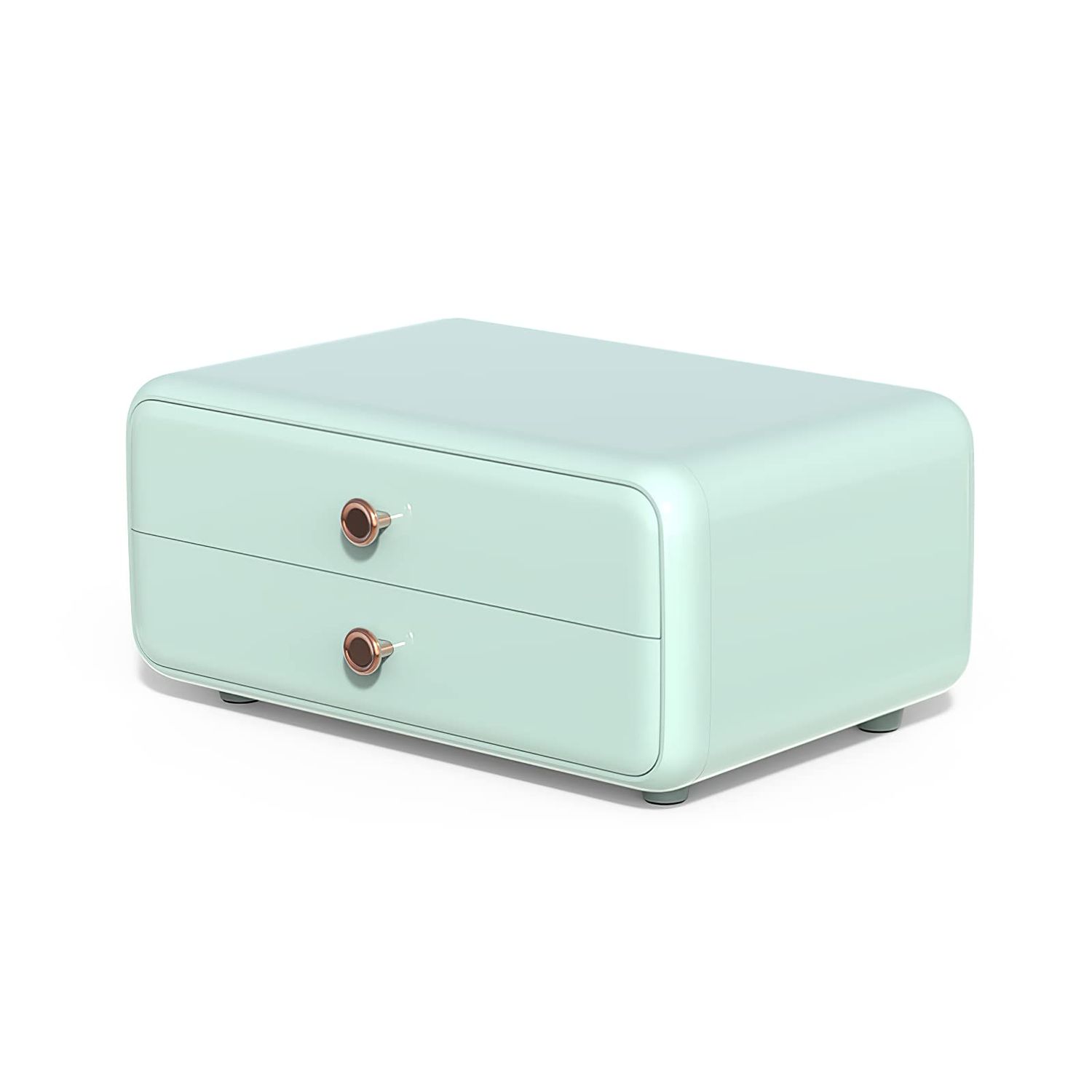 Aiabaleaft Makeup Organizer Cosmetics Makeup Storage Box Skincare Organizers Waterproof and Dustproof with Cover Cosmetic Display Case (Light Green C)