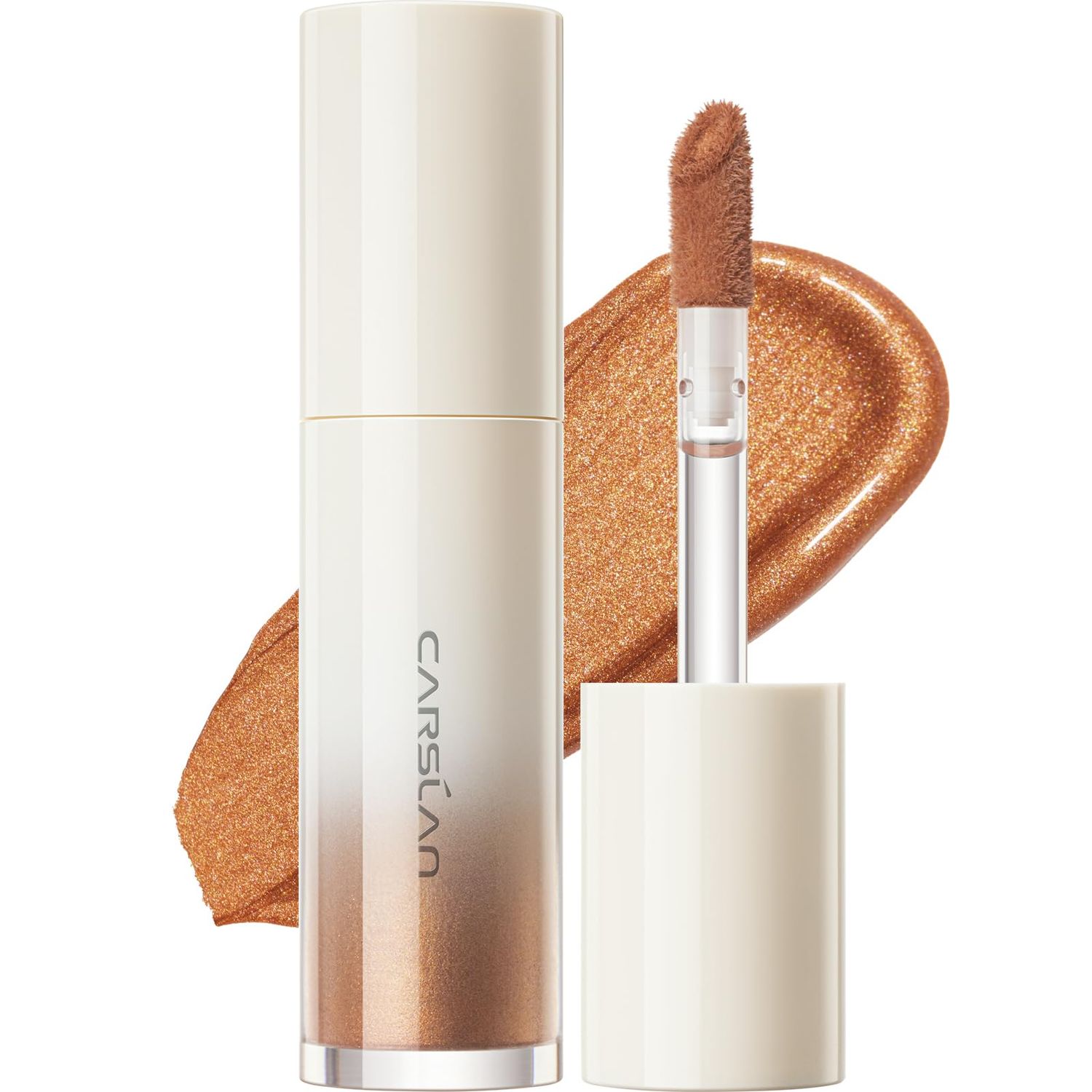 CARSLAN 3D Liquid Highlighter Makeup, Shimmer, Glowing Contour Stick Makeup, Smooth &amp; Lightweigh Face Illuminator Makeup, Moisturizing, Blendable Cream Highlighter Dewy Makeup, 03 Bronze Cold