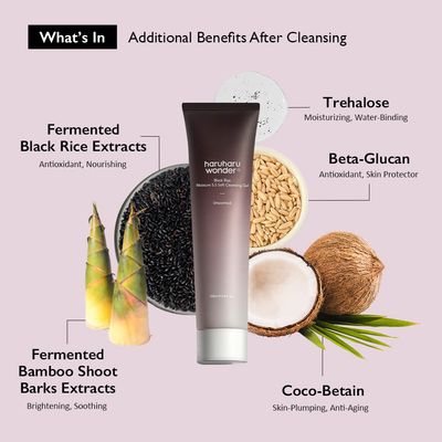 Haruharu Wonder Black Rice Moisture 5.5 Soft Cleansing Gel 100ml Fermented Black Rice Face Wash Foam Cleanser