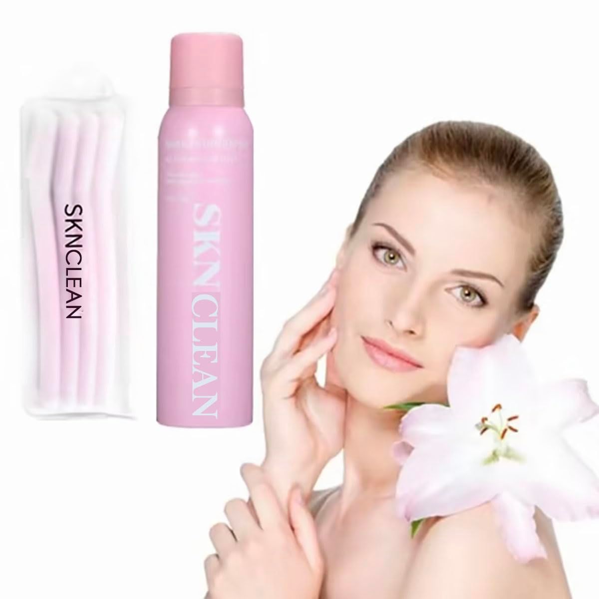 Hair Identifier Spray for Face Shaving Dermaplaning with 4 Razors, Sknclean Aerosol Dry Powder Spray Shaving Set for Women Skin-4oz