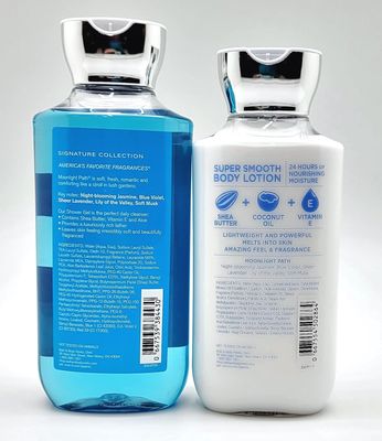 Bath and Body Works Signature Classics Pleasures Collection Body Lotion and Shower Gel Gift Set Men or Women (Moonlight Path)