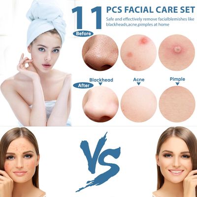 Blackhead Remover Pimple Popper Tool Kit, Blackhead Extractor Tool,11PCS Professional Pimple Comedone Extractor Tool for Blackheads, Acne, Whitehead,Zit Removing on Nose Face