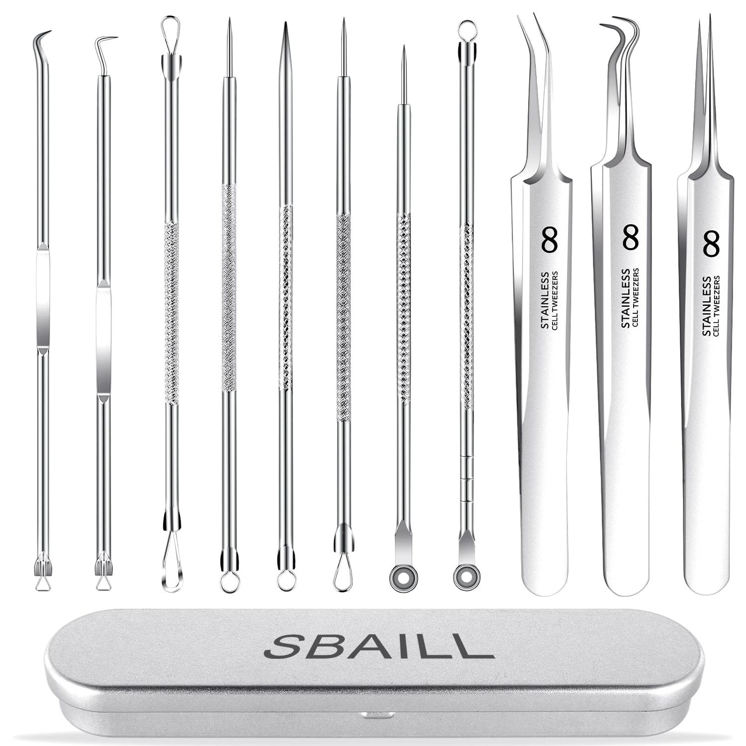 Blackhead Remover Pimple Popper Tool Kit, Blackhead Extractor Tool,11PCS Professional Pimple Comedone Extractor Tool for Blackheads, Acne, Whitehead,Zit Removing on Nose Face