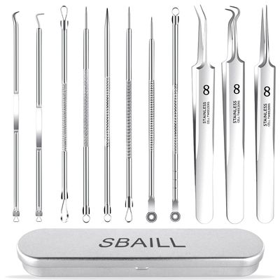Blackhead Remover Pimple Popper Tool Kit, Blackhead Extractor Tool,11PCS Professional Pimple Comedone Extractor Tool for Blackheads, Acne, Whitehead,Zit Removing on Nose Face