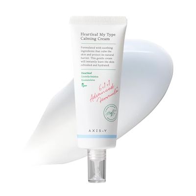 AXIS-Y Heartleaf My Type Calming Cream with Heartleaf, Centella Asiatica &amp; Licorice | Hydrating Moisturizer for Dry &amp; Sensitive Skin | Vegan &amp; Cruelty-Free Korean Skin Care | 60ml / 2.02 fl. oz.