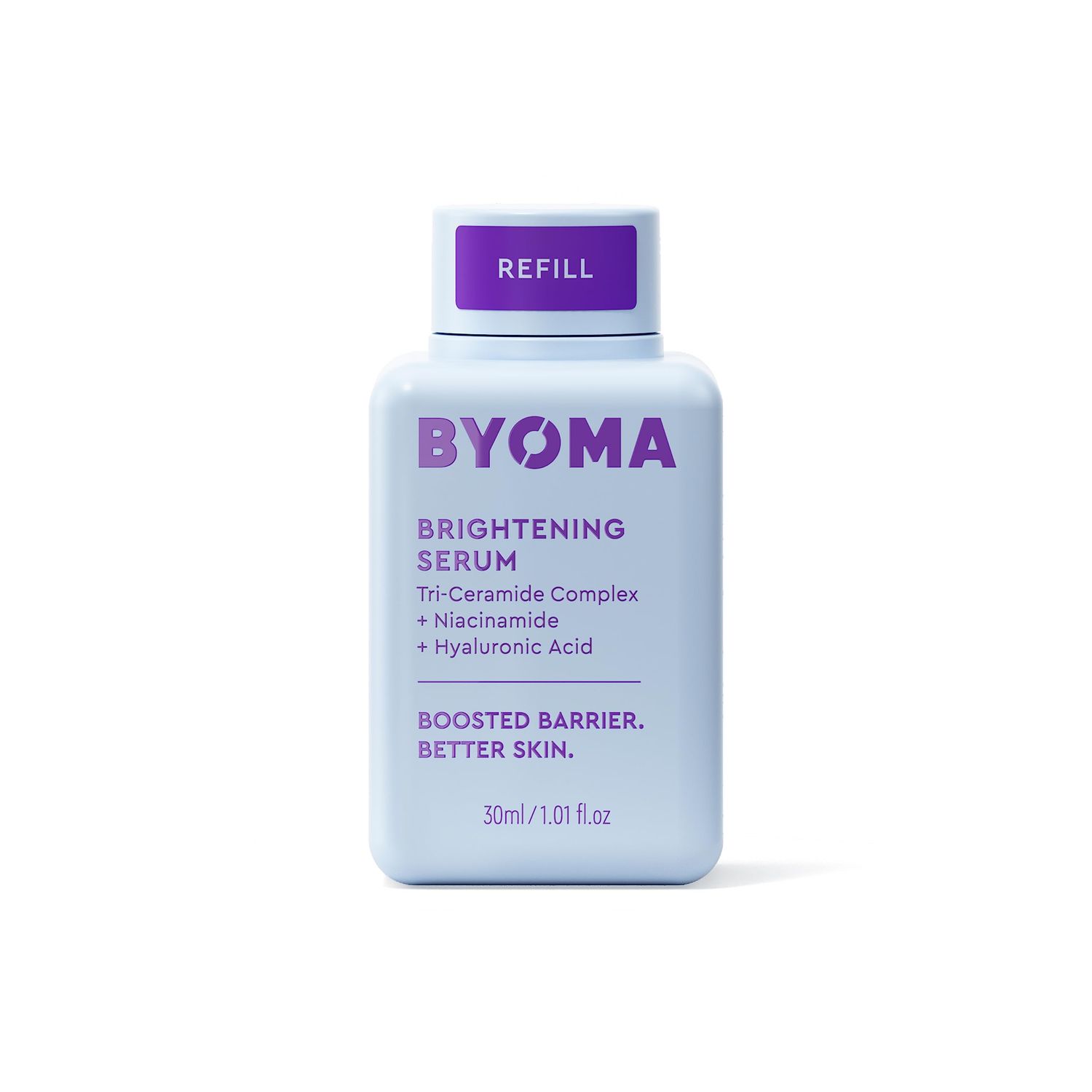 BYOMA Brightening Serum Refill - Barrier Repair Serum - Brightening &amp; Hydrating Face Serum with Hyaluronic Acid, Niacinamide &amp; Ceramides - Hyaluronic Acid Serum For Face - 1.01 fl. oz Refill