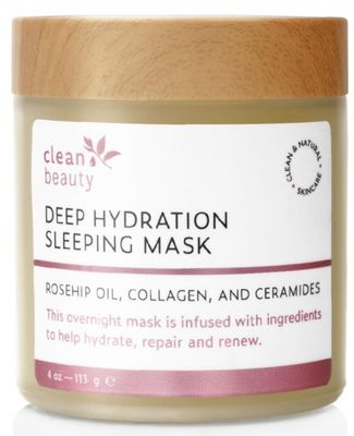 Clean Beauty Deep Hydration Sleeping Face Mask with Rosehip Oil &amp; Collagen - Strengthen Skin &amp; Reduce Fine Lines (4 oz)