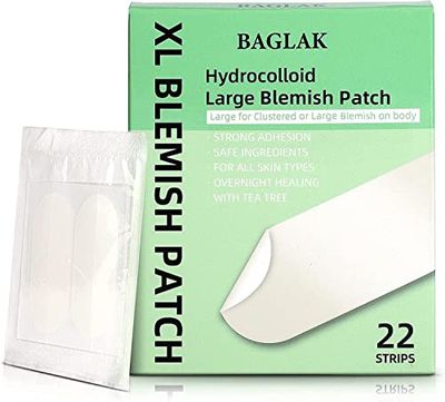 BAGLAK Large Blemishes Patches - 22 Strips, XL Size, Hydrocolloid t Dots, Blemishes Patch - Zit Stickers, For Face Blemishes Absorbing Cover Patch - Zit Sticker Facial Skin Care