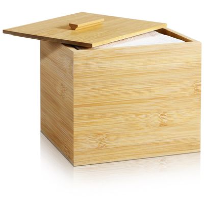 Beeveer Bamboo Box with Cover Towels XL, 50 Disposable Face Towels, Disposable Makeup Remover Dry Wipes for Skin Cleaning Skin Care Wash Bathroom