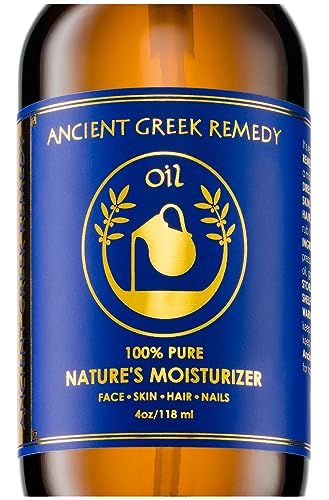 Ancient Greek Remedy - After Shower Body Oil for Women - Hydrating Face Oil &amp; Body Moisturizer for Dry Skin with Organic Jojoba, Sweet Almond, Olive, and Vitamin E Oil - Clean Skincare, 4 oz
