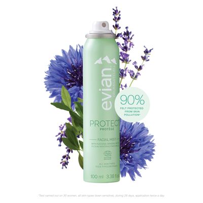 Evian Protect Facial Mist - Improve your Skin Barrier - Lock in Hydration - Reduce Dullness - Organic - All Skin Types - French Alps Skincare