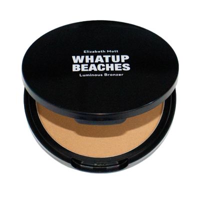 Elizabeth Mott Whatup Beaches Bronzer Face Powder Contour Kit - Vegan &amp; Cruelty Free Facial Bronzing Powder Palette for Contouring, Highlighting &amp; Sun Kissed Makeup Finish - Luminous Glow Shade (10g)