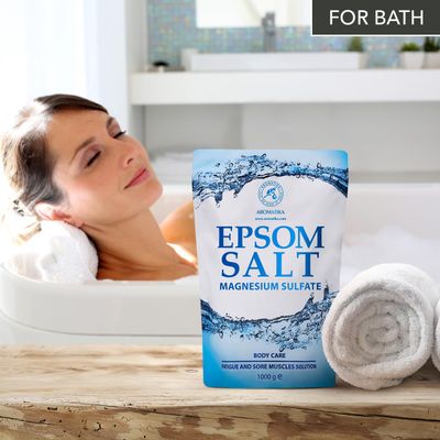 Epsom Salt Bath 175 Oz - 100% Pure &amp; Natural Epsom Salt 5 x 35 Oz- Concentrated Magnesium Sulphate - Soothing &amp; Relieves Sore Muscles - Body Care - Good Skin Care &amp; Muscle Relaxant