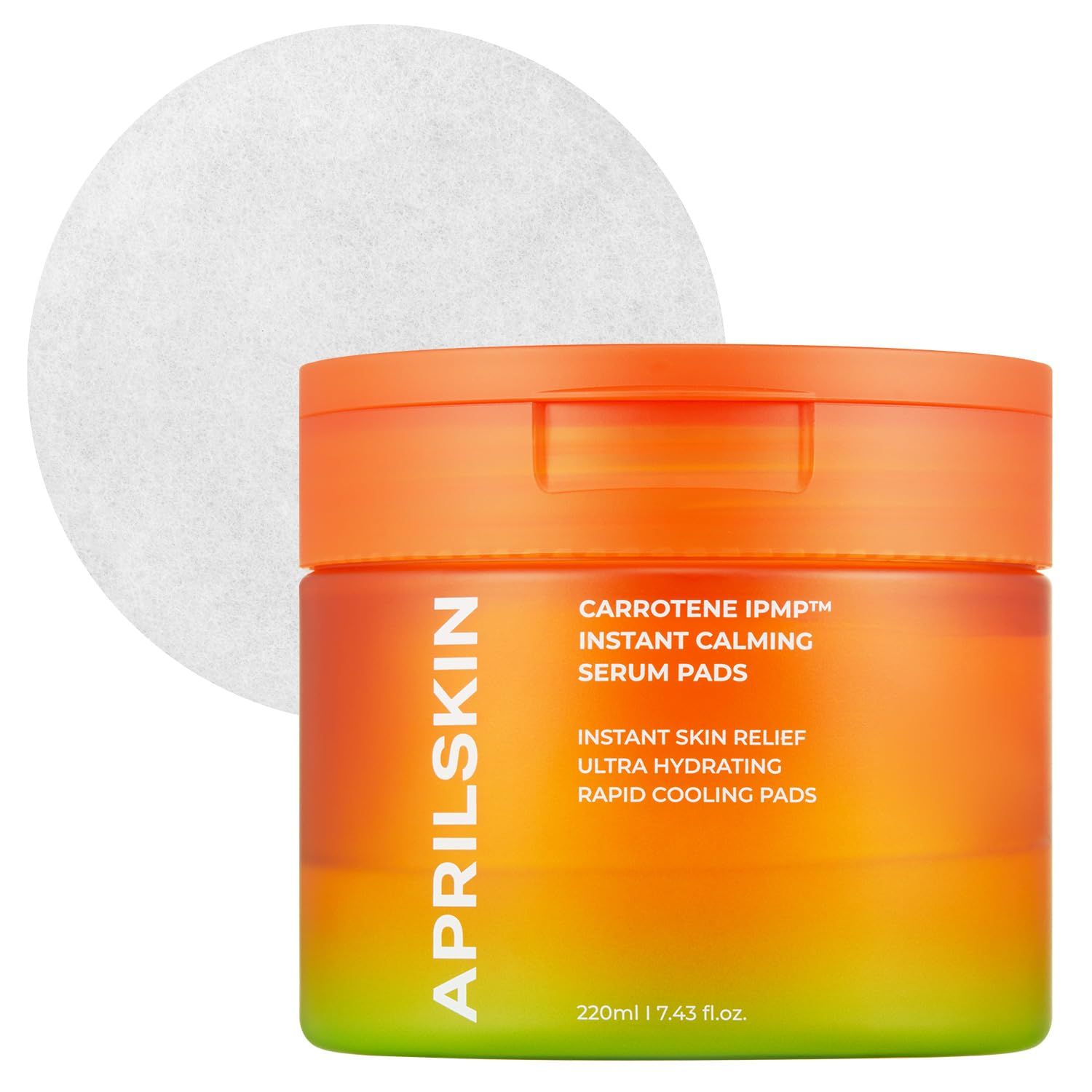 APRILSKIN Carrotene IPMP Instant Calming Serum Toner Pads | 5-Minute Cooling Serum Pads | Vegan, Cruelty-Free | Non-comedogenic | Toner-Serum-Sheet Mask All-in-one | Korean Skin Care, 80 Pads